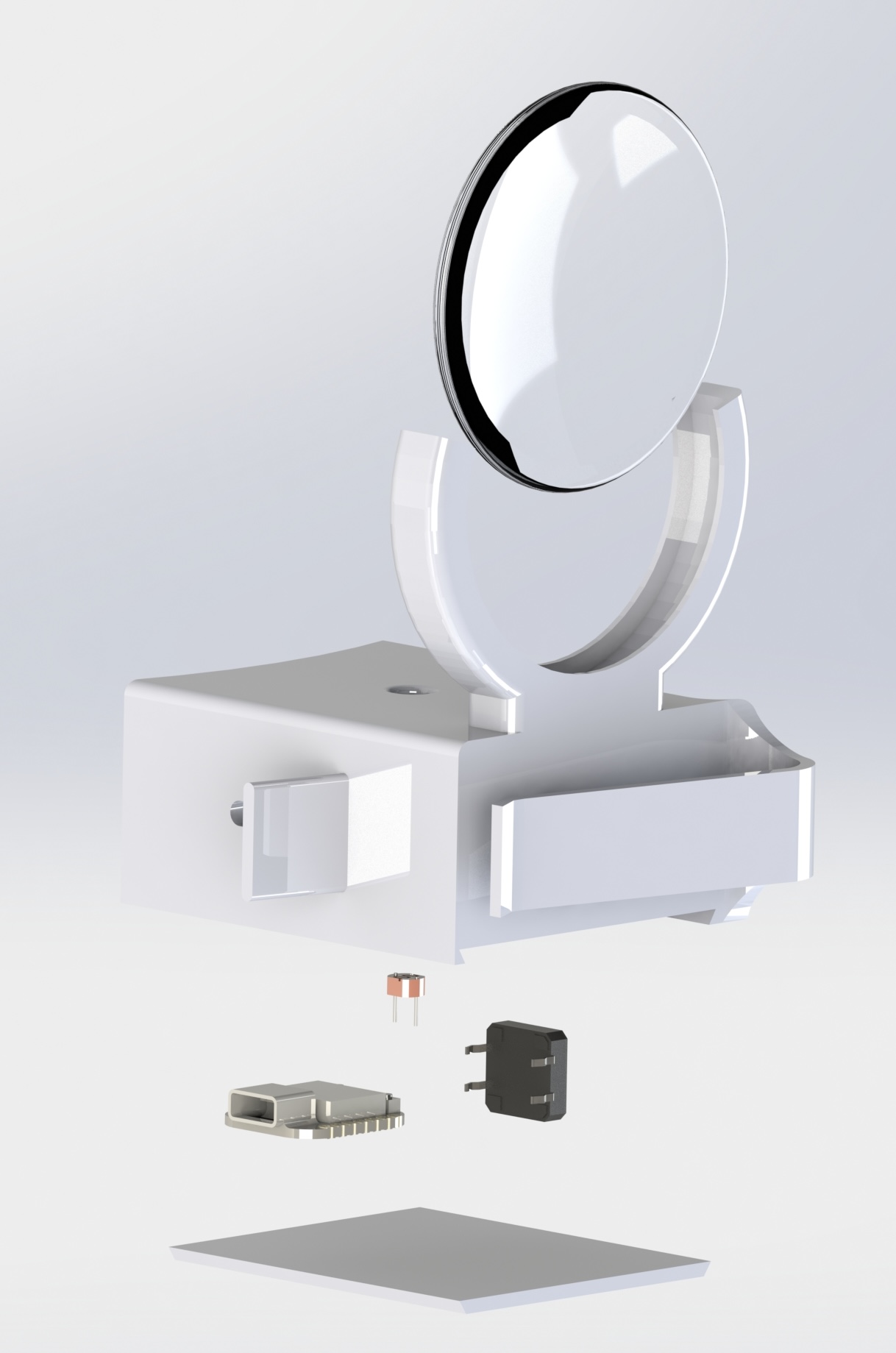 Exploded view of Ganglion device components